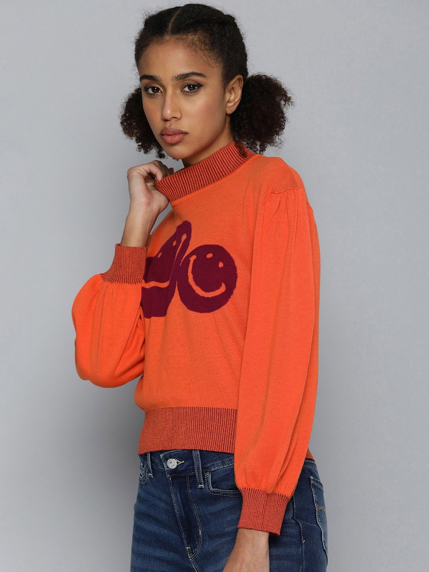 Levi's Orange Self Design Pullover