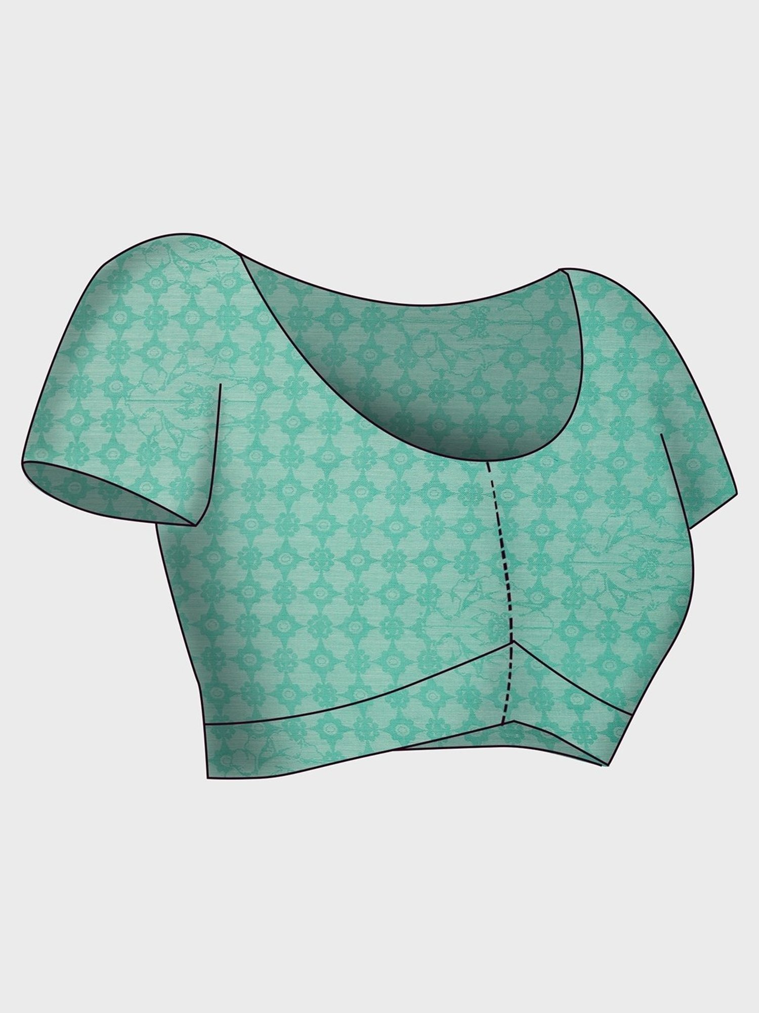 navyasa by liva Sea Green Floral Print Saree With Unstitched Blouse