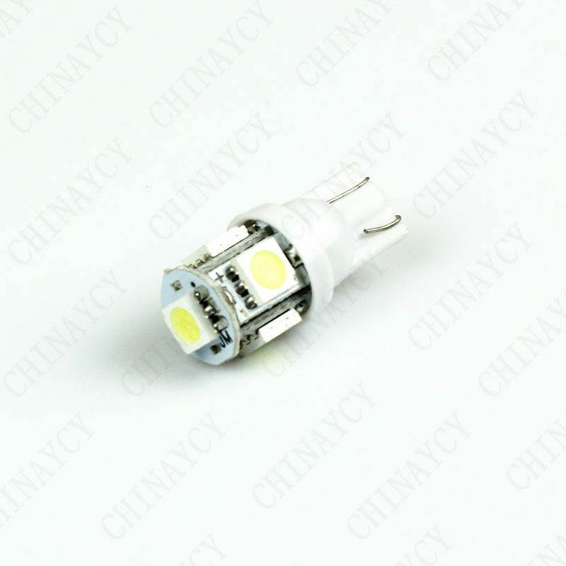 2 x HID White 360&deg; 5-SMD 168 194 2825 LED Bulbs For License Plate Lights