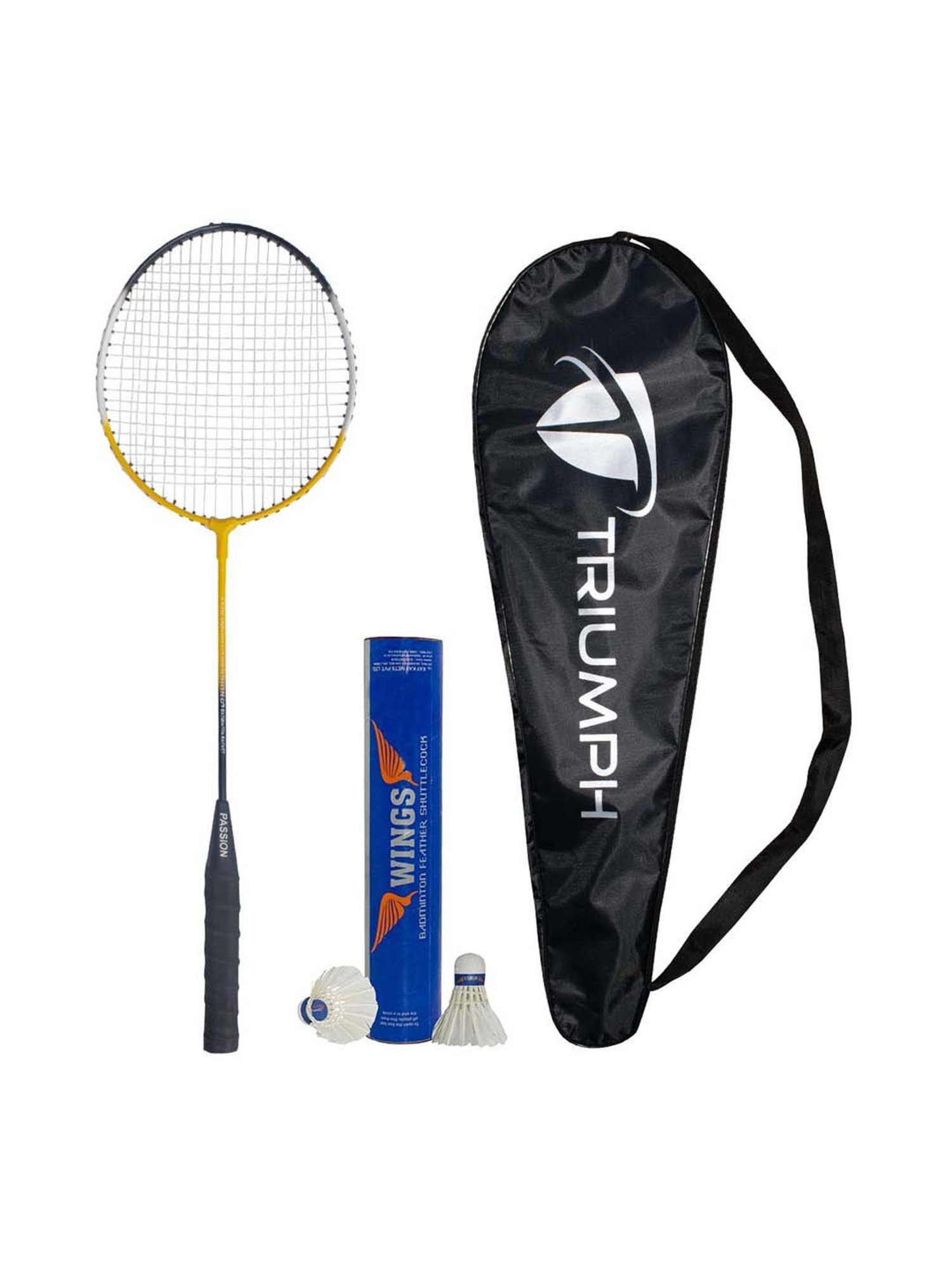 Triumph Multicolored Badminton Racquet with Wings Feather Shuttlecock (10Pcs)