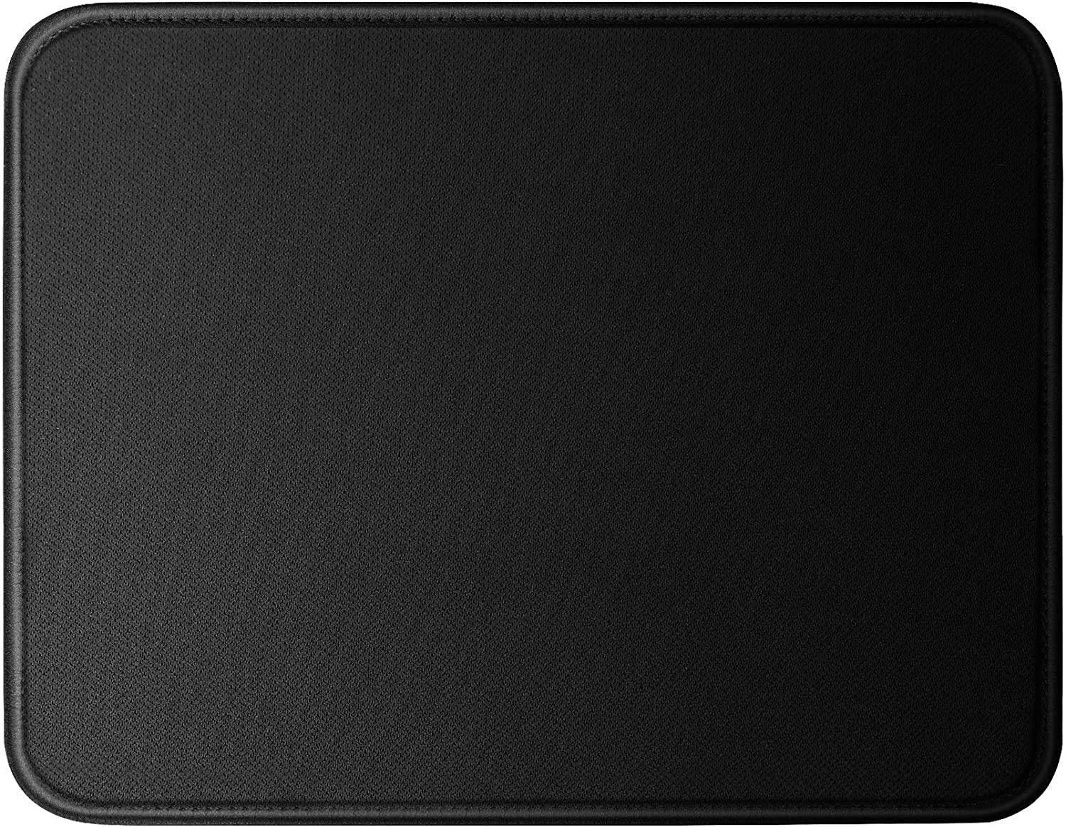 Mouse Pad with Stitched Edge 9.5&times;7.8&times;0.08 inches Premium-Textured Non-Slip Rubber Base Mouse Mat Mousepad for Office & Home, Black (1)