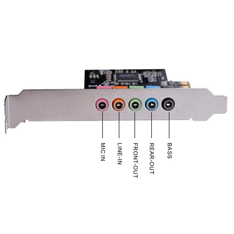 En-Labs PCIe Sound Card, 5.1 Internal Sound Card for PC Windows 10 w/ Low Profile Bracket, 3D Stereo PCI-e Audio Card, CMI8738 Chip 32/64 Bit Sound Card PCI Express Adapter