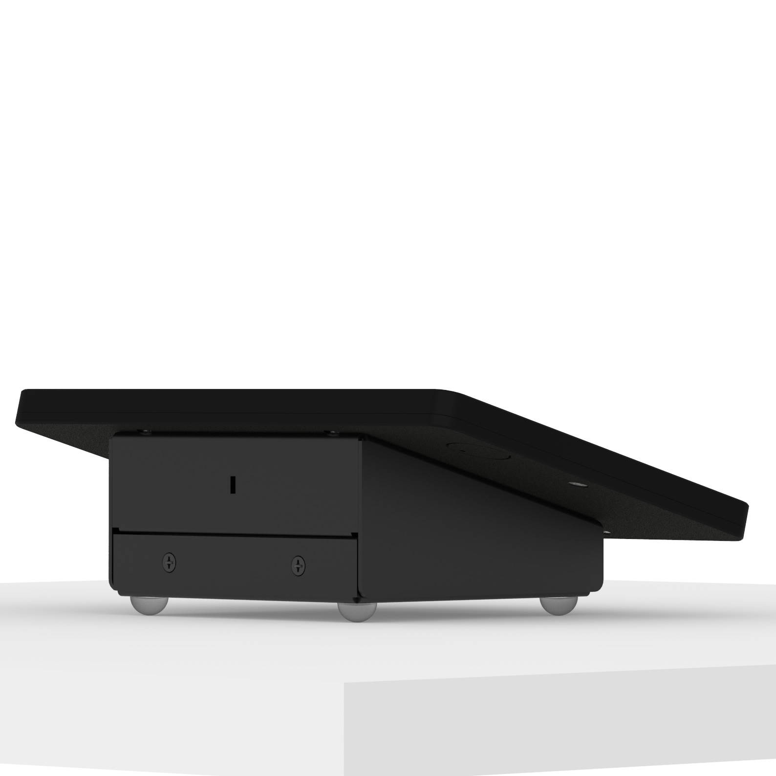 VidaMount Black Enclosure and Fixed Tilted 15&deg; Desk / Surface Mount [Bundle] compatible with iPad Mini 1/2/3