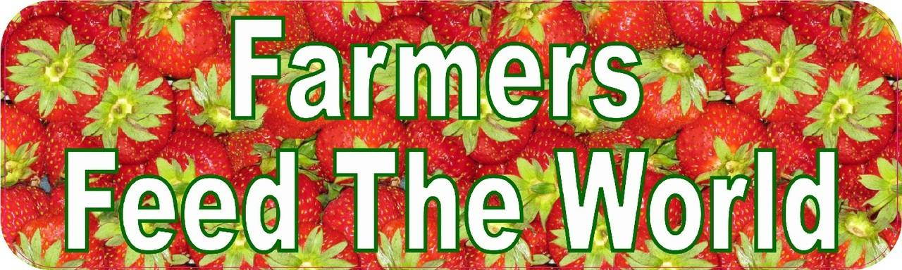 StickerTalk Farmers Feed the World Vinyl Sticker, 10 inches by 3 inches