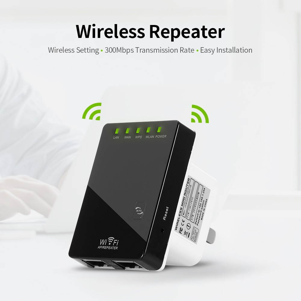 300Mbps Wireless Repeater Multi-function WiFi Signal Amplifier Mini Wireless Router Wireless Signal Extender US Plug