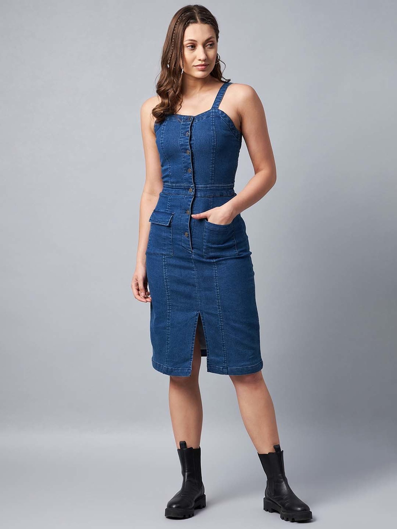 StyleStone Blue Midi Dress