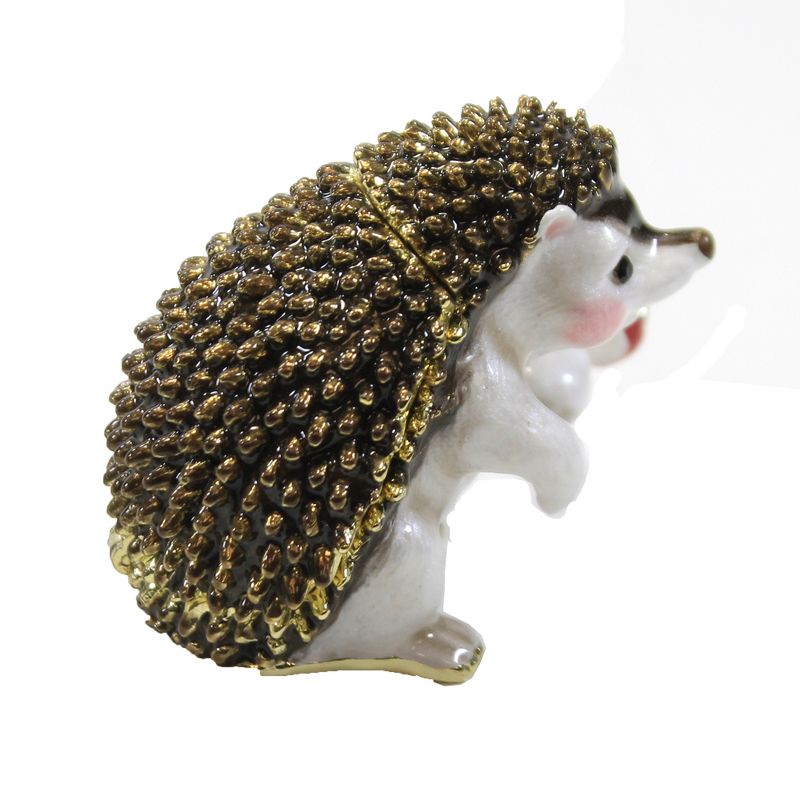 Hinged Trinket Box 1.75" Hedgehog Mushroom Toad Stool  -  Decorative Figurines