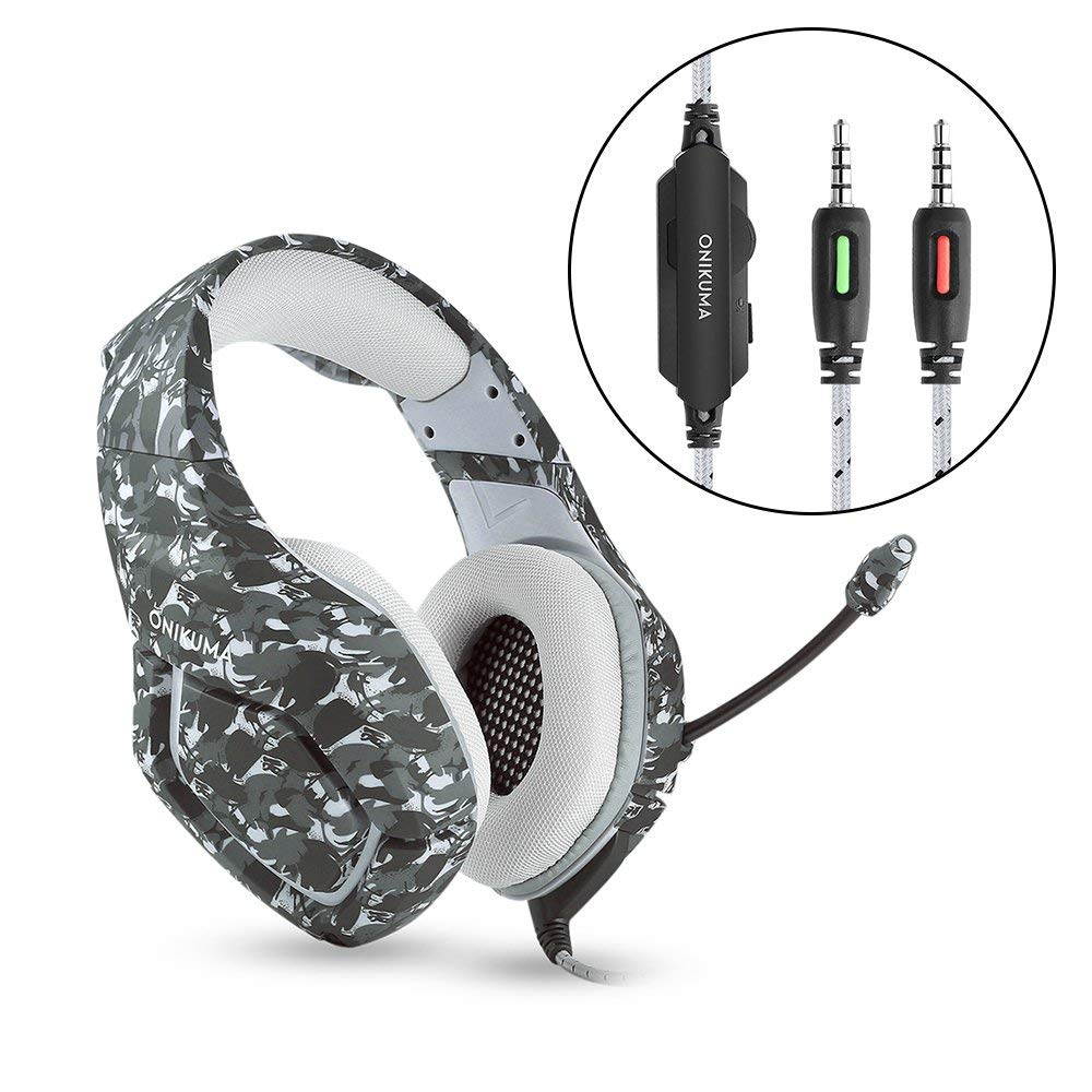 Gaming Headset for PS4 New Xbox one PC Mac, ONIKUMA Over-Ear 3.5mm Headphones with Mic Noise Isolating Deep Bass Surround for Game