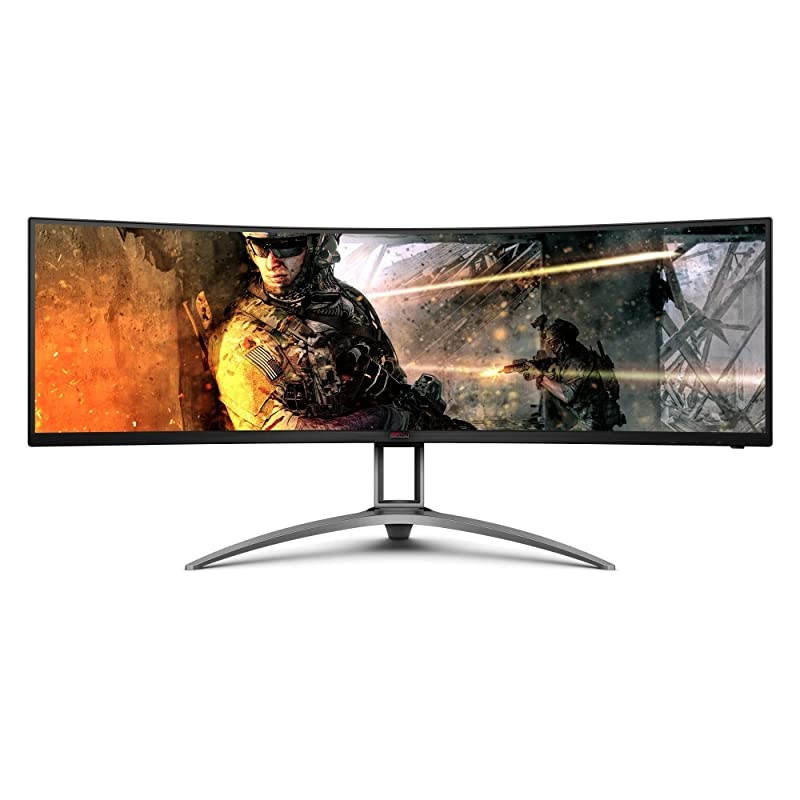 AGON Curved Gaming Monitor 49" (AG493UCX), Dual QHD 5120x1440 @ 120Hz, VA Panel, 1ms 120Hz Adaptive-Sync, 121% sRGB, Height Adjustable, 4-Yr Zero Dead Pixels Manufacturer Guarantee