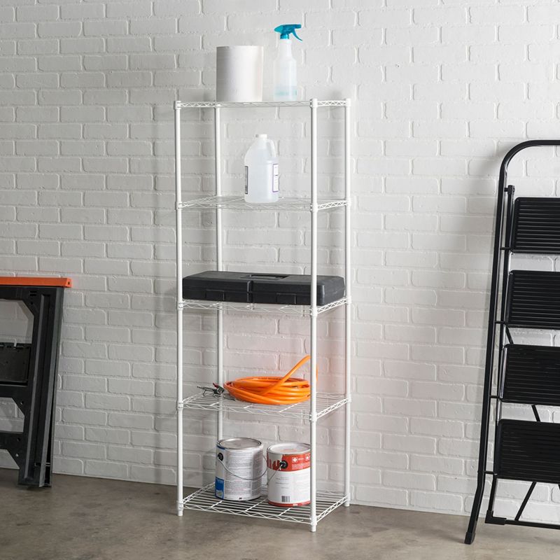 Home Basics 5  Tier Steel  Wire Shelf, White