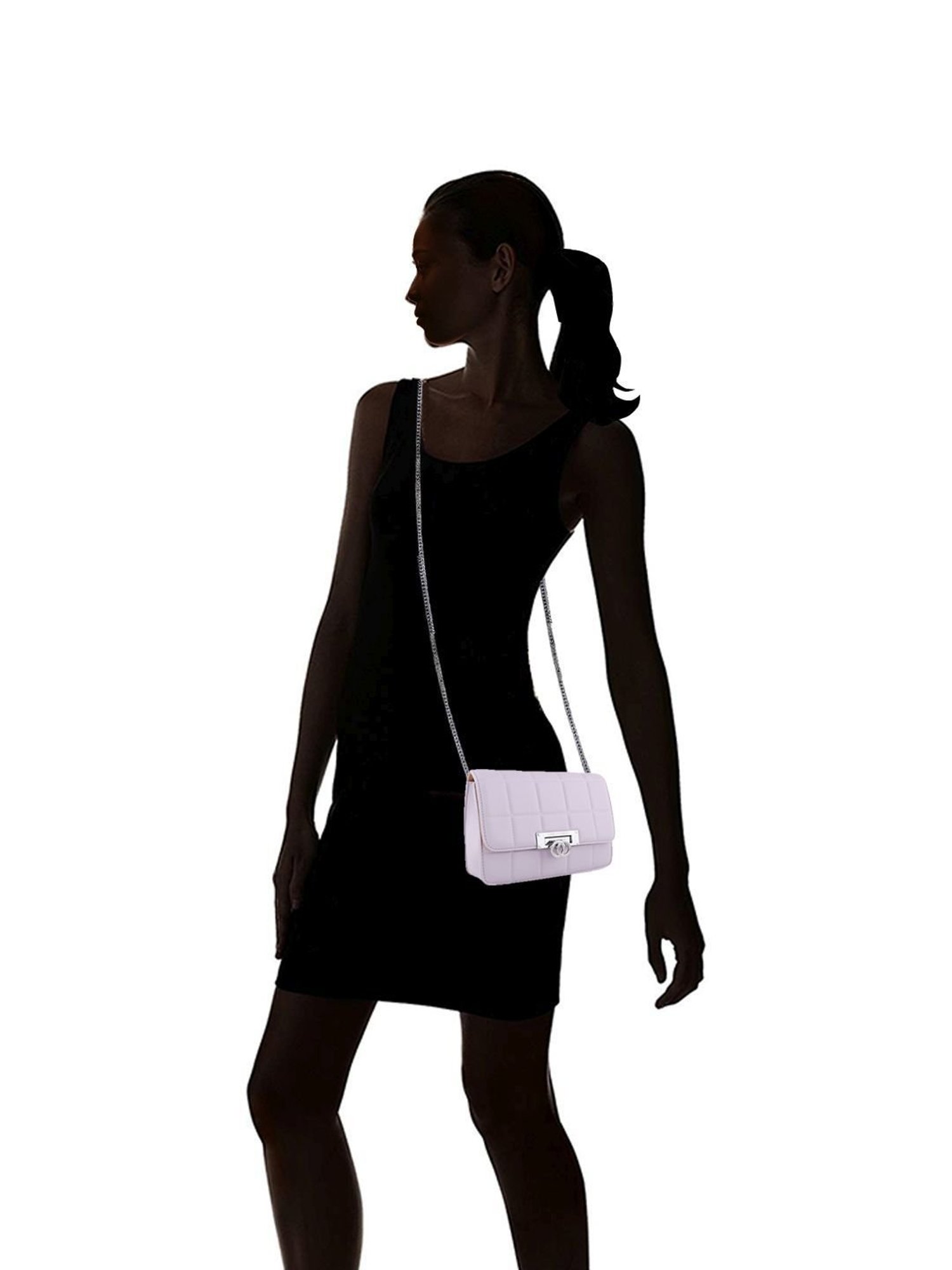 Lino Perros Purple Quilted Medium Sling Handbag