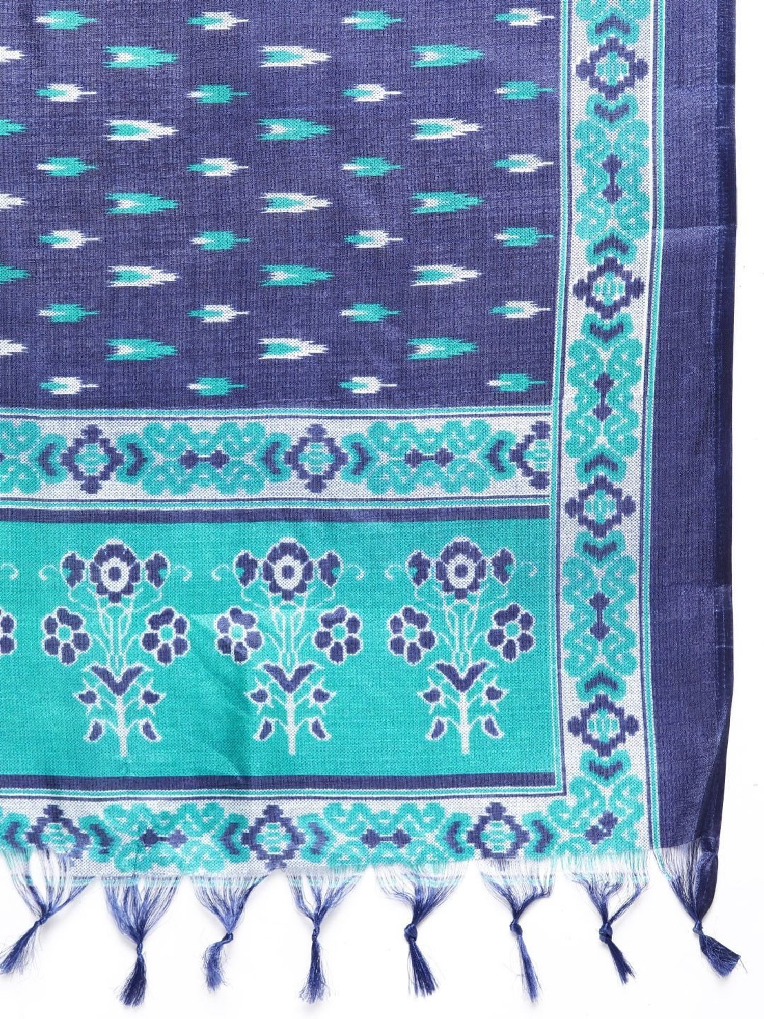 Jompers Blue Embroidered Kurta Pant Set With Dupatta