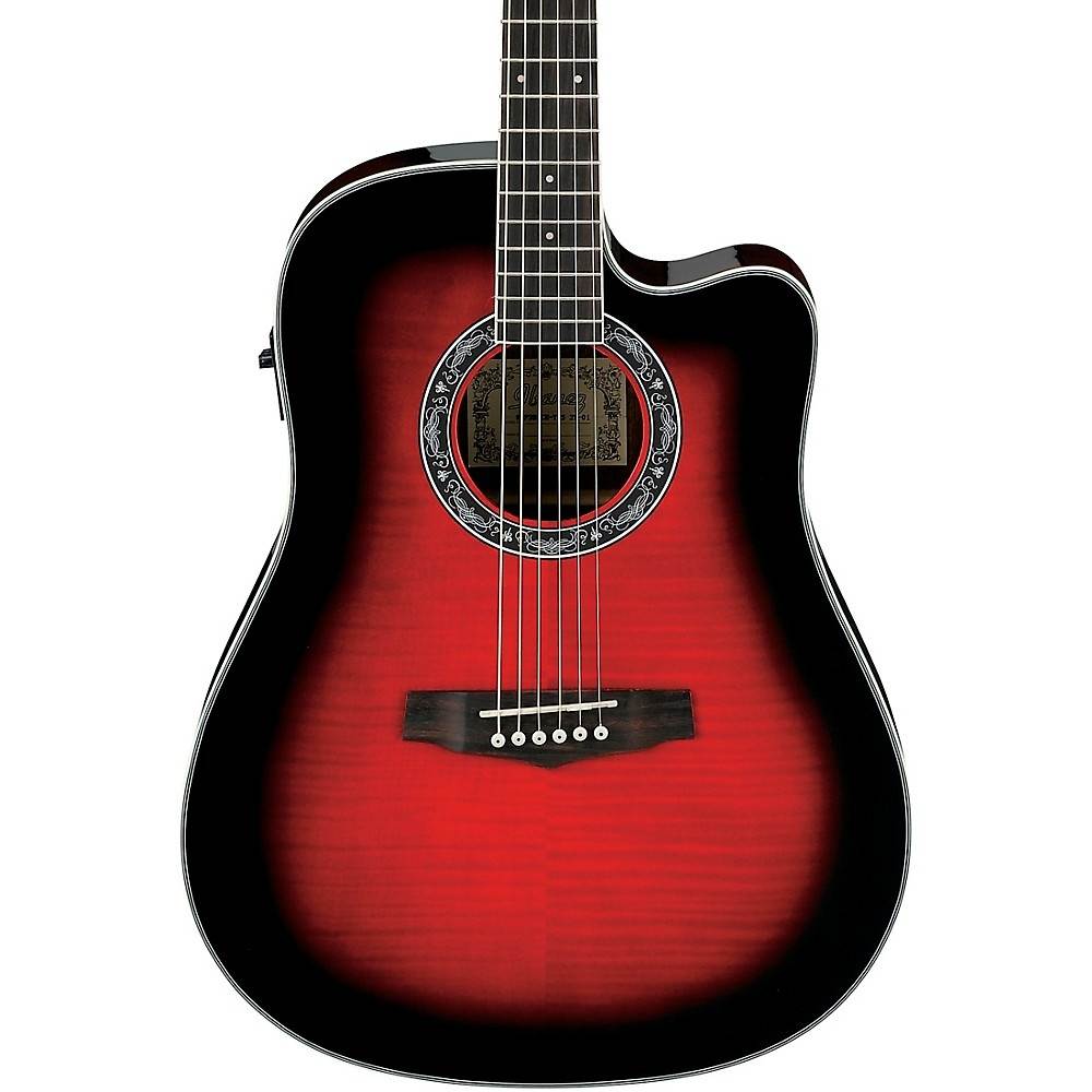 Ibanez PF28ECE Acoustic-Electric Guitar (Transparent Red Sunburst)