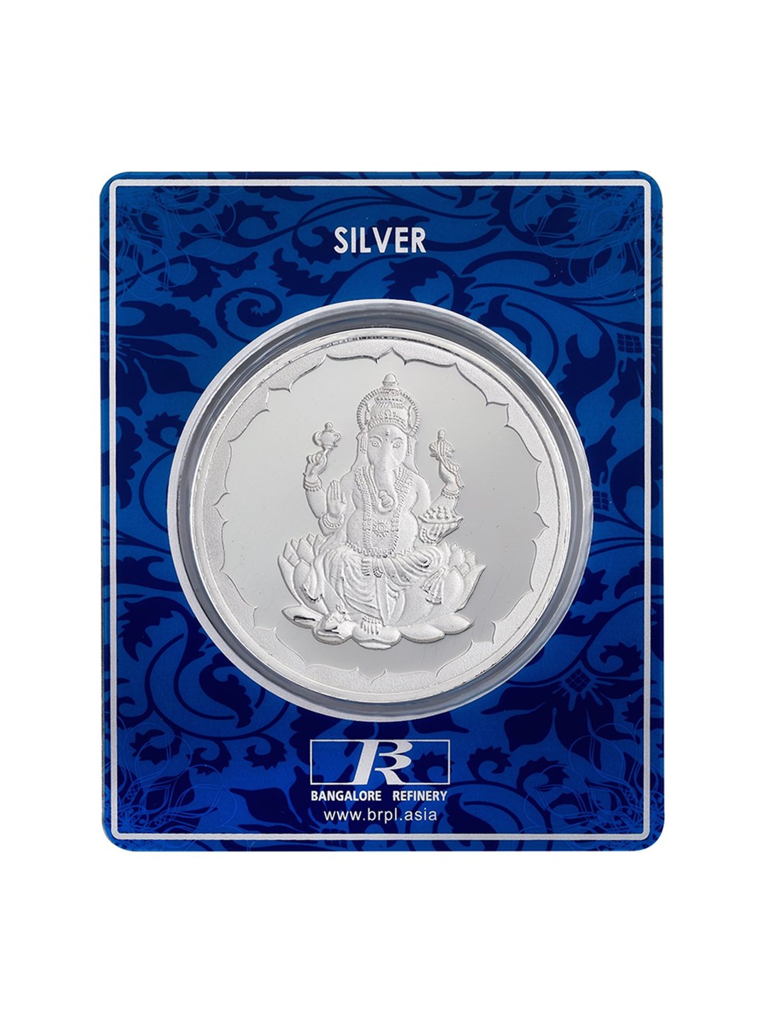 Bangalore Refinery Lord Ganesha 999 100gm Silver Coin