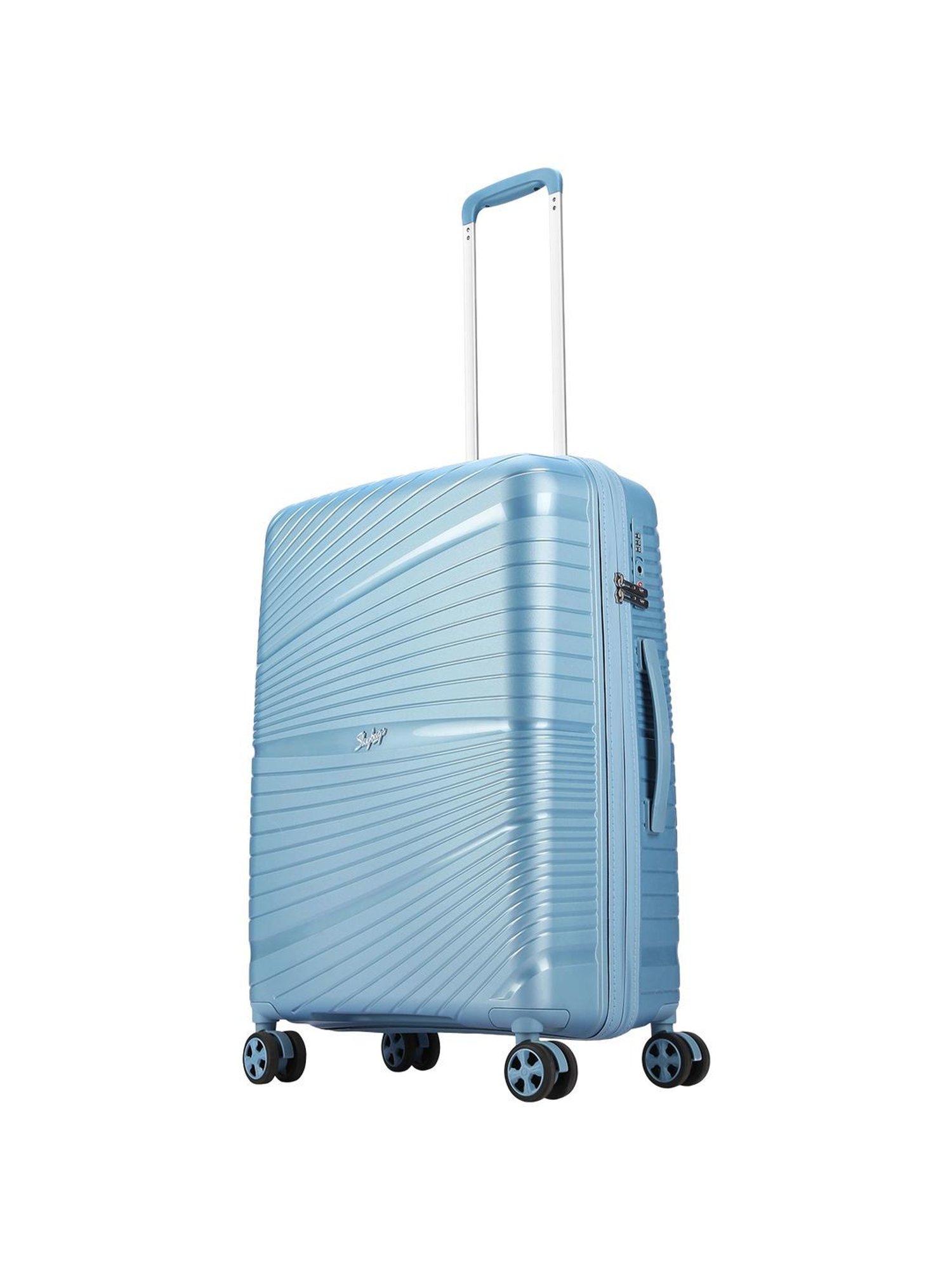 Skybags SKYLITE Powder Blue 8 Wheels Hard Cabin Trolley Bag 45