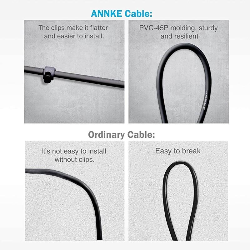 4 Pack 30M100ft AllinOne Video Power Cables BNC Extension Surveillance Camera Cables for CCTV Security DVR System Installation Free BNC RCA Connector and 100pcs Cable Clips Included Black