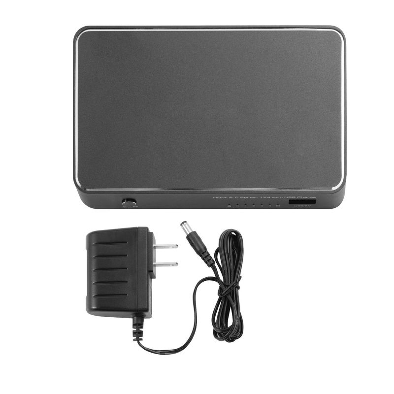 Insten Aluminum 4K HDMI Splitter 4k@60HZ 1 in 4 Out HDMI 2.0 Support 18 Gbps HDCP 2.2 3D for PS4 Xbox Blu-Ray Player Laptop HDTV Monitor Projector