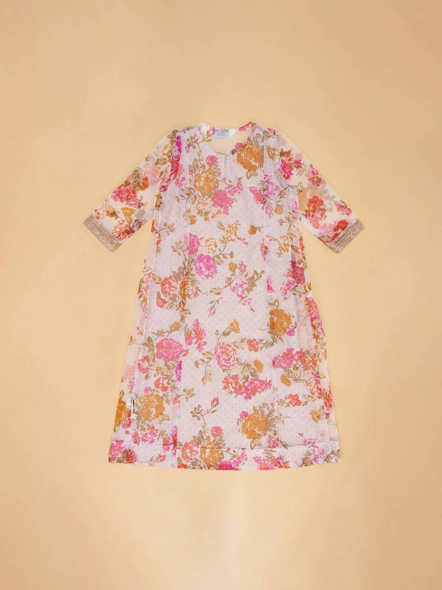 Many Frocks Kids Red Solid Dress