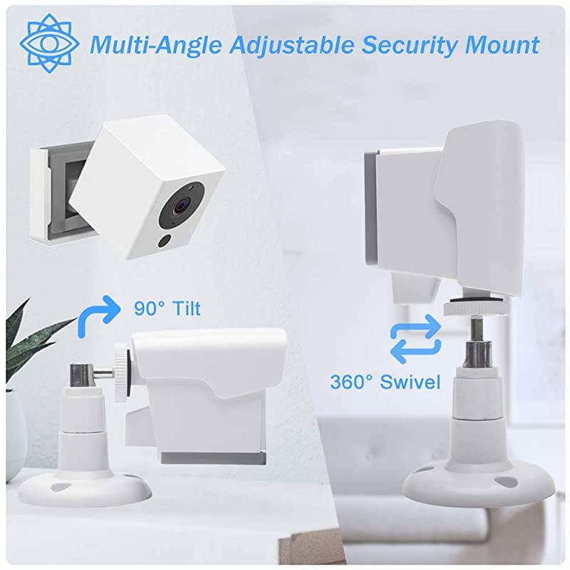 Cam Outdoor Mount Weatherproof Wall Mount for Cam 1080p HD Camera 360 Degree Protective Adjustable Housing Mounting BracketWhite 2 Pack