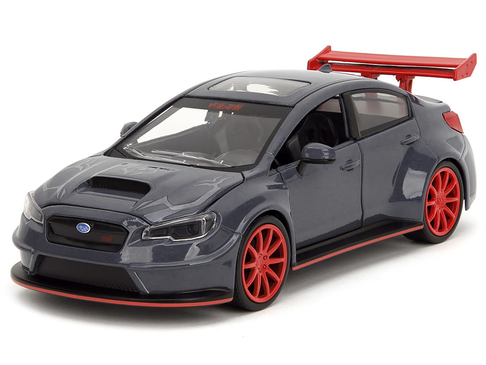 2016 Subaru WRX STI Widebody Dark Blue and Yuji Itadori Diecast Figure "Jujutsu Kaisen" (2020&ndash;2023) TV Series "Anime Hollywood Rides" Series 1/24 Diecast Model Car by Jada