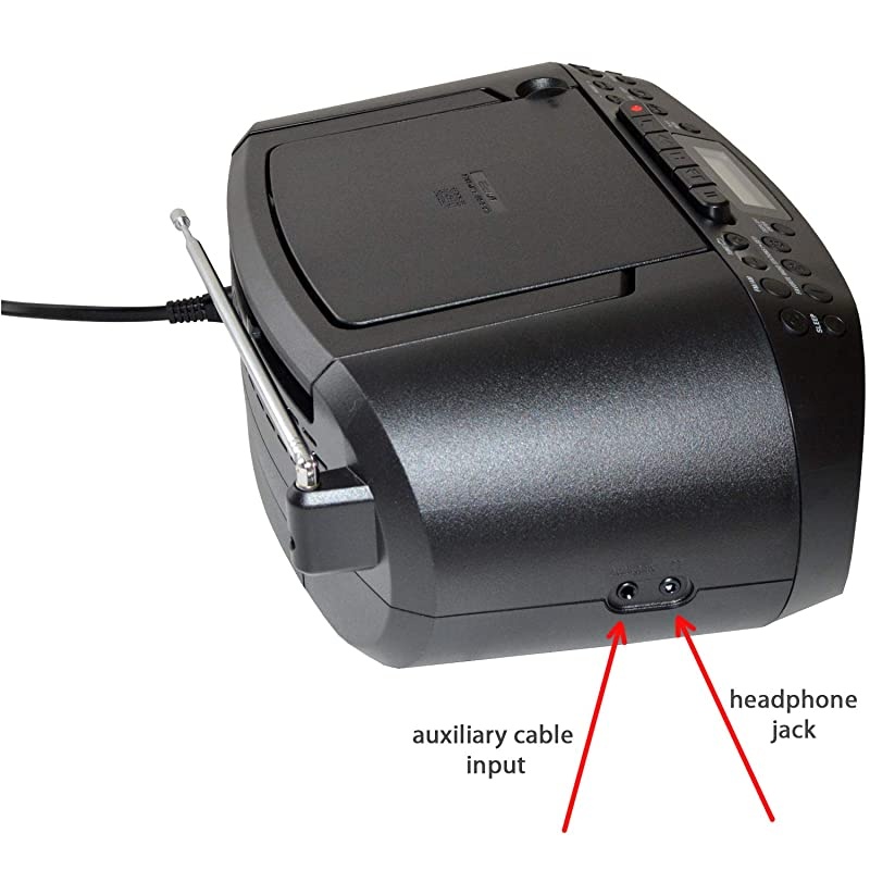 Sony Portable CD Player Boombox with AM/FM Radio & Cassette Tape Player + 6 Batteries + CD Maintenance Kit + Auxiliary Cable for Smartphones, MP3 Players &  Ultra Gentle Cleaning Cloth