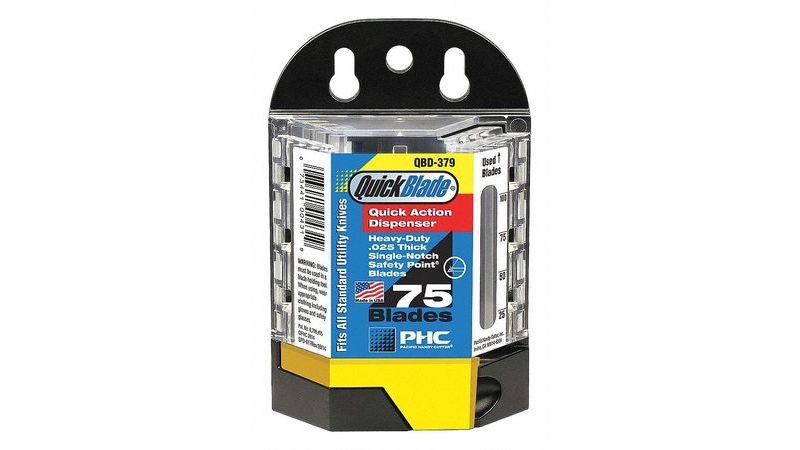 PACIFIC HANDY CUTTER, INC QBD379 Utility Blade w/Dispenser,3/4 In. W,PK75