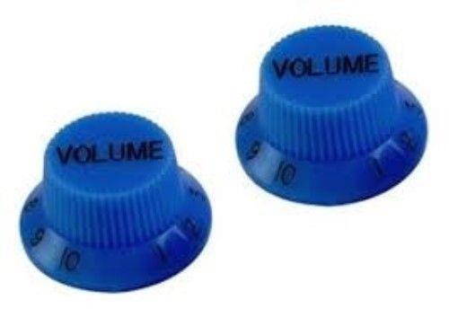 NEW Volume Knobs (2) For Strat, USA Split Shaft - DARK BLUE