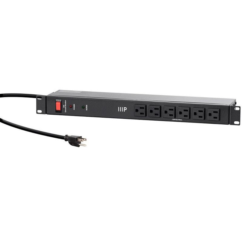 C2G 6-Outlet Surge Suppressor with (3) 1ft Outlet Saver Power Extension Cords - Receptacles: 6 x NEMA 5-15R - 270J