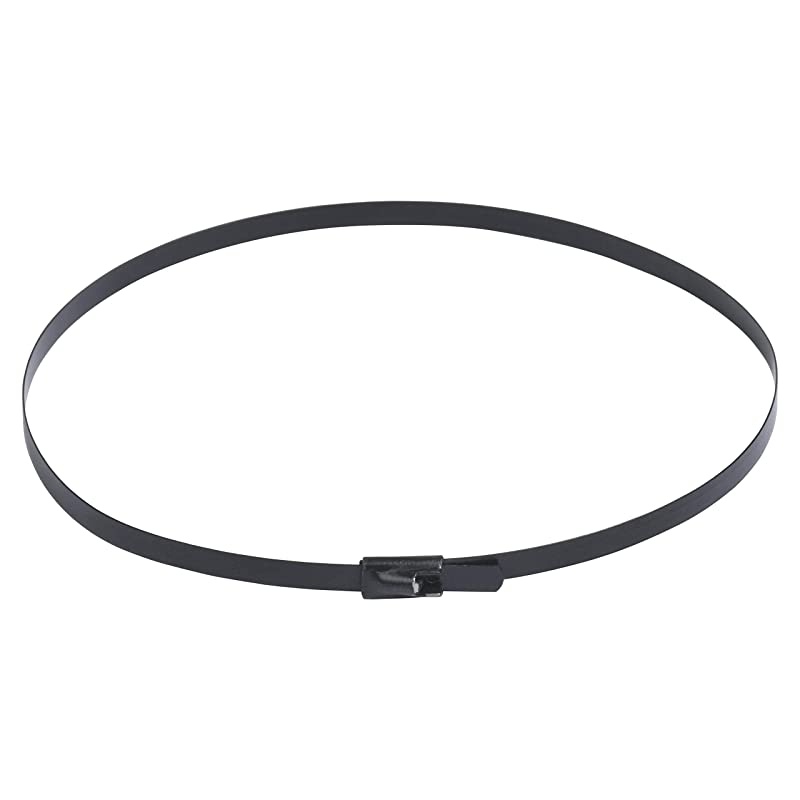 Supreme Black Polyester Coated 31Stainless Steel Cable Zip Ties 150 lb 100 Piece