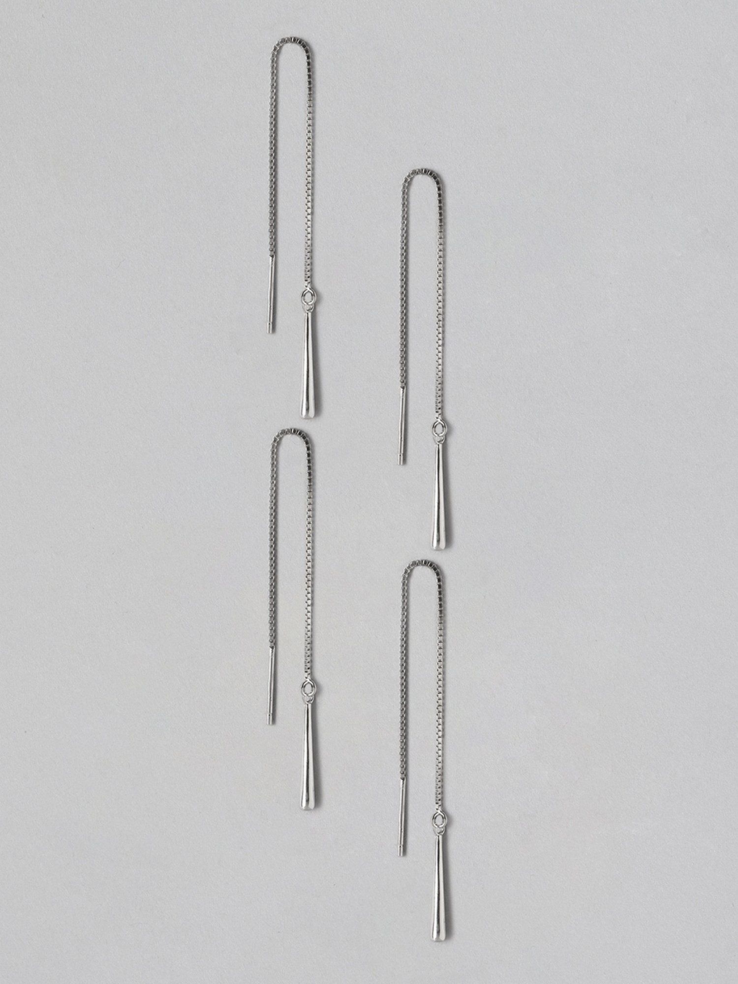 Zavya Rhodium-Plated 92.5 Sterling Silver Sui-Dhaga - Set of 2