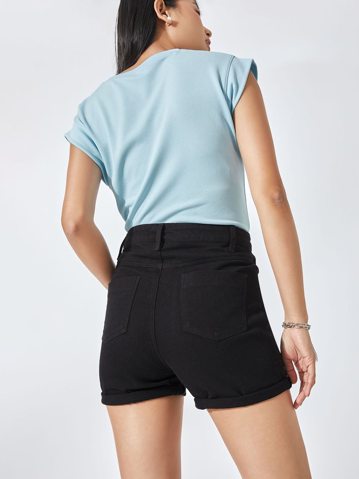 The Label Life Black Denim Shorts