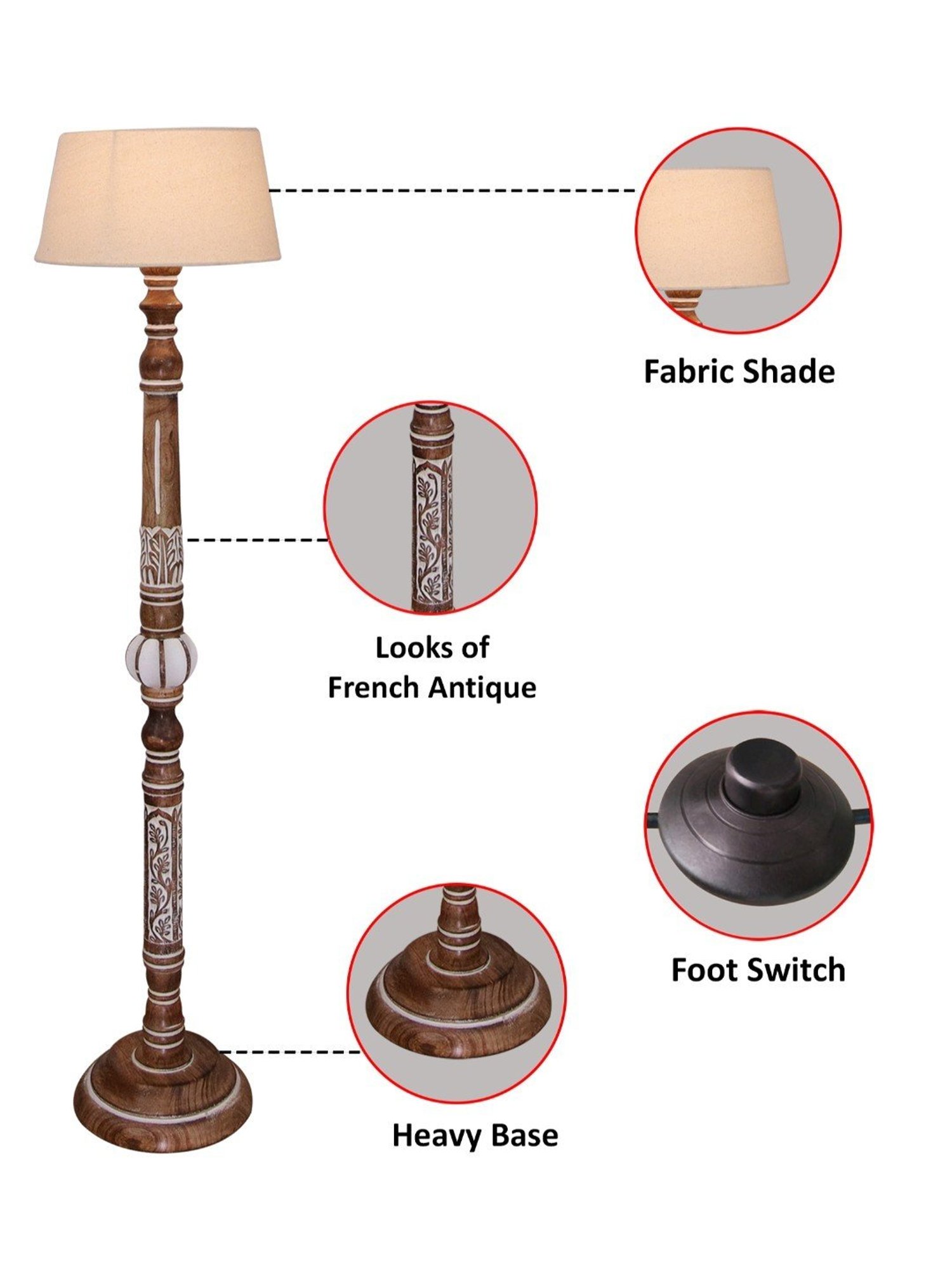 64" x 8.9" x 10.5" Smart Light Full Spectrum Floor Lamp (Includes LED Light Bulb) White - Verilux