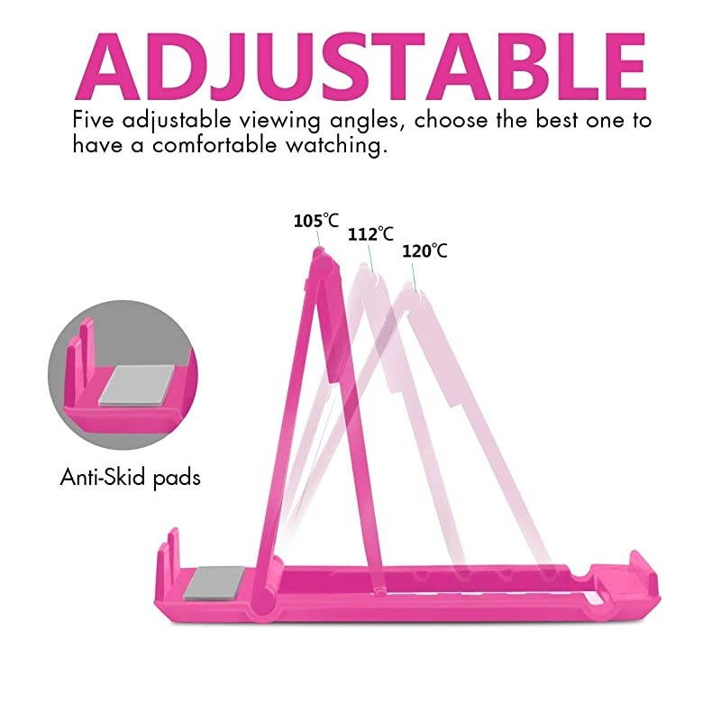 4 Pack Cell Phone Stands, Universal Foldable Tablet Stand Multi-Angle Pocket Desktop Holder Cradle Compatible with iPhone 11 Pro Xs Max X 8 7 6s Plus, All Android Smartphones Tablets (6-10")