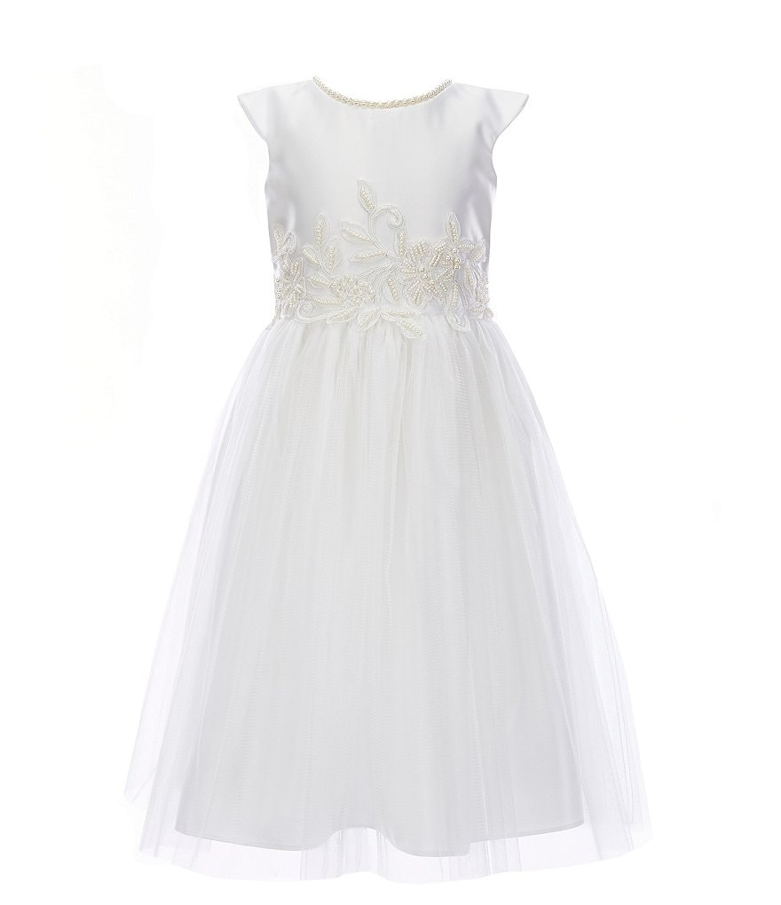 Laura Ashley Little Girls 2T-6X 3/4 Sleeve Rose & Butterfly Print Clip Dot Dress