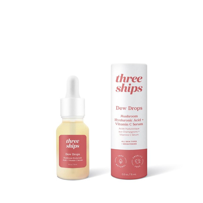 Three Ships Dew Drops Mushroom Hyaluronic Acid + Vitamin C Serum - 0.5oz