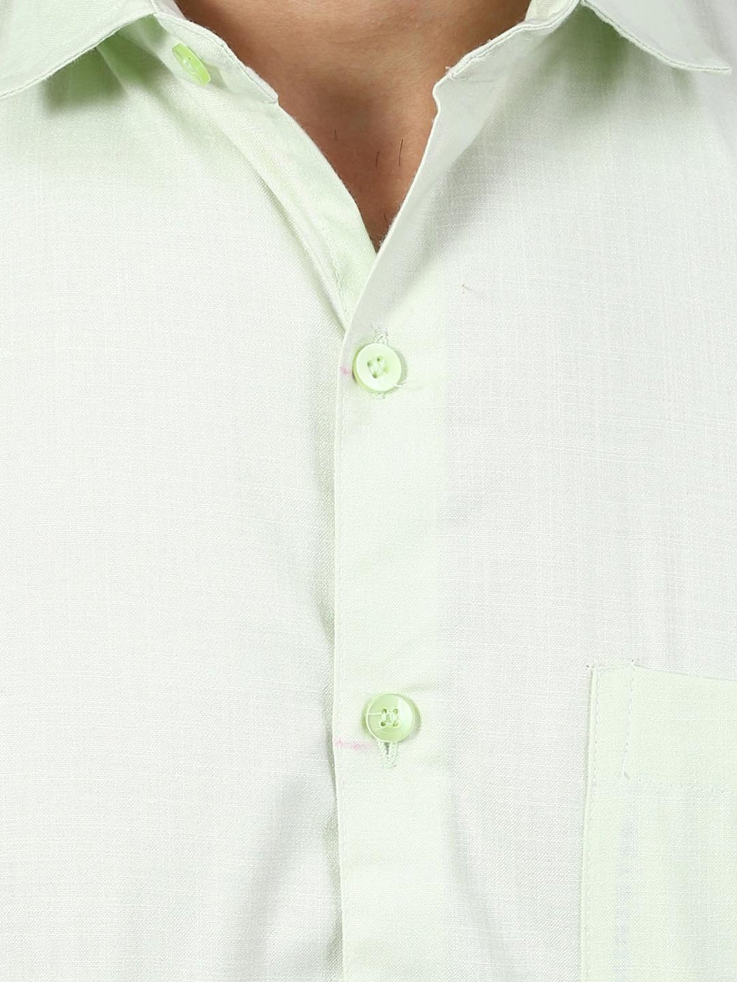 TAHVO Green Cotton Slim Fit Shirt