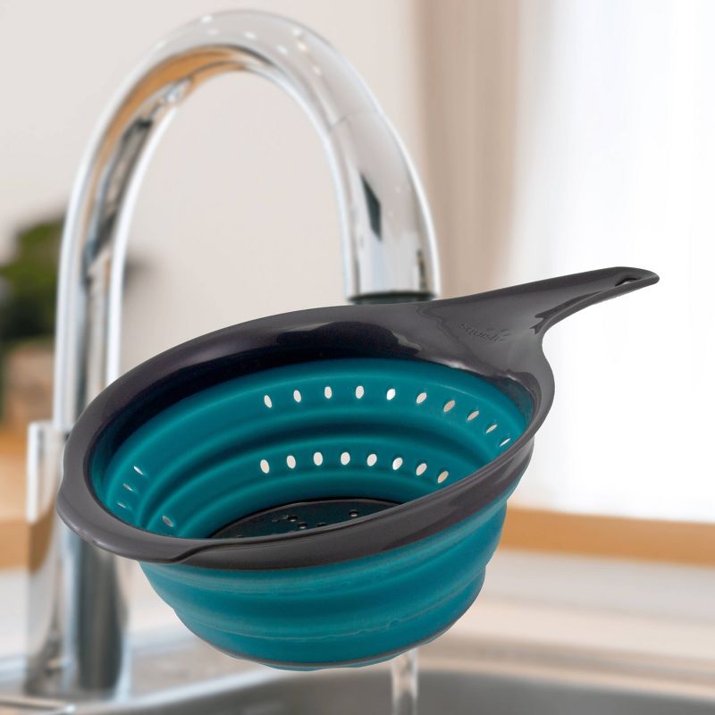 Squish 2qt Collapsible Colander Teal/Gray