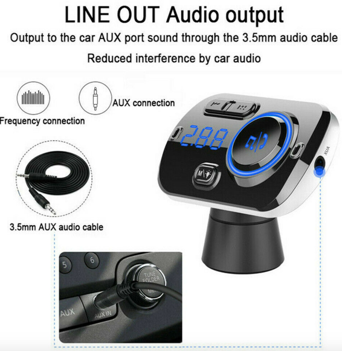 Handsfree Wireless Bluetooth FM Transmitter Car Kit Mp3 Player with USB Charger