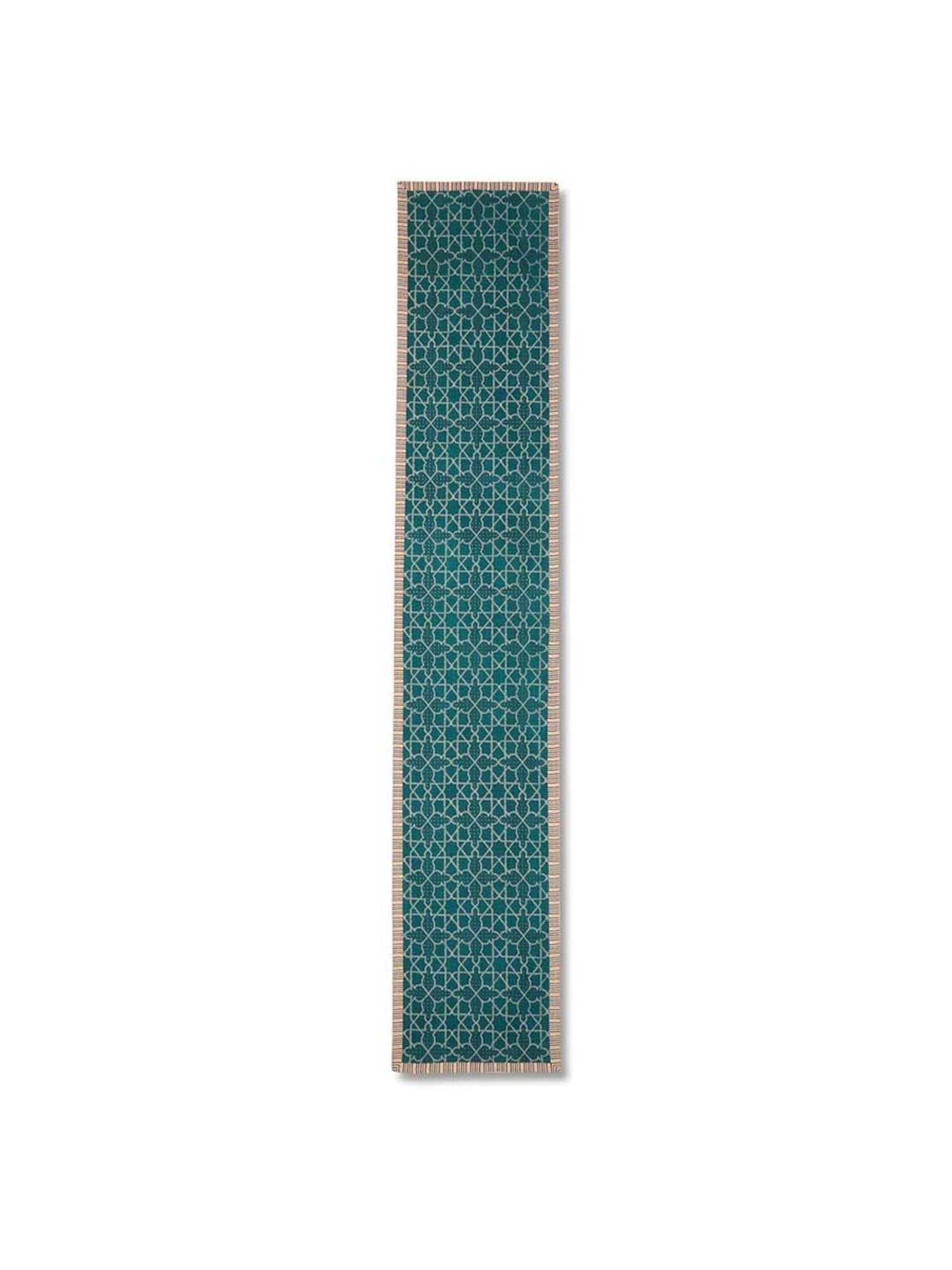 Fabindia Teal Cotton 48 TC 230 GSM Small Hand Runner