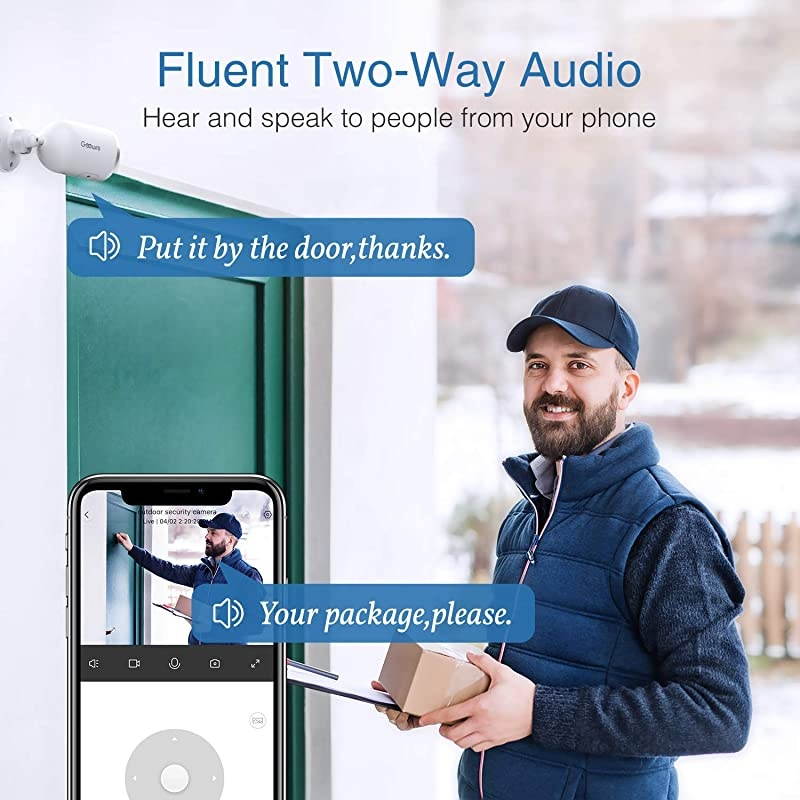 Security Camera Outdoor  1080P HD 24G WiFi Home Surveillance IP Camera Plugin with Waterproof Night Vision 2Way Audio Motion Detection Cloud Service Compatible with Alexa 2 Packs