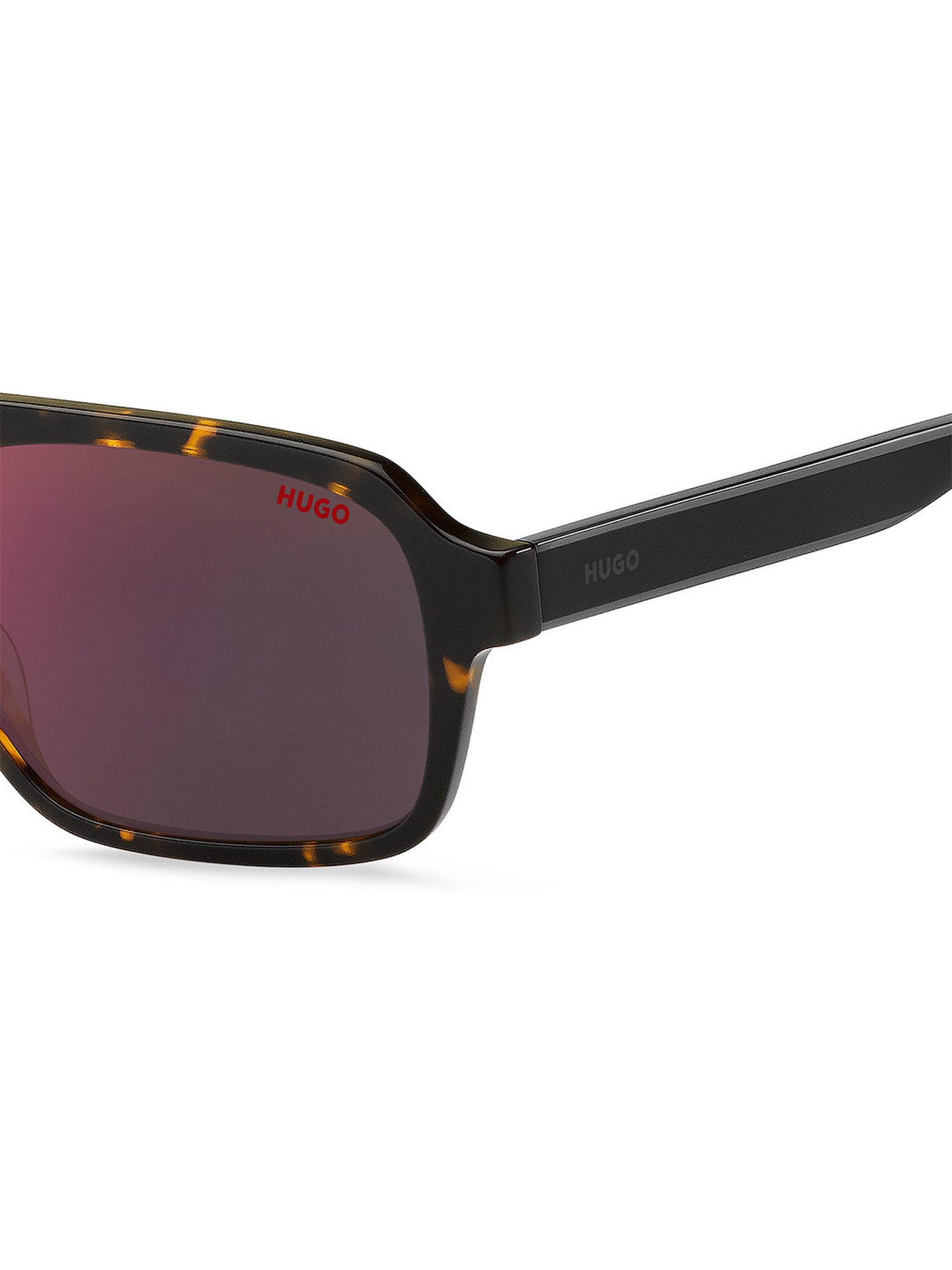 HUGO Red Rectangular Sunglasses for Men