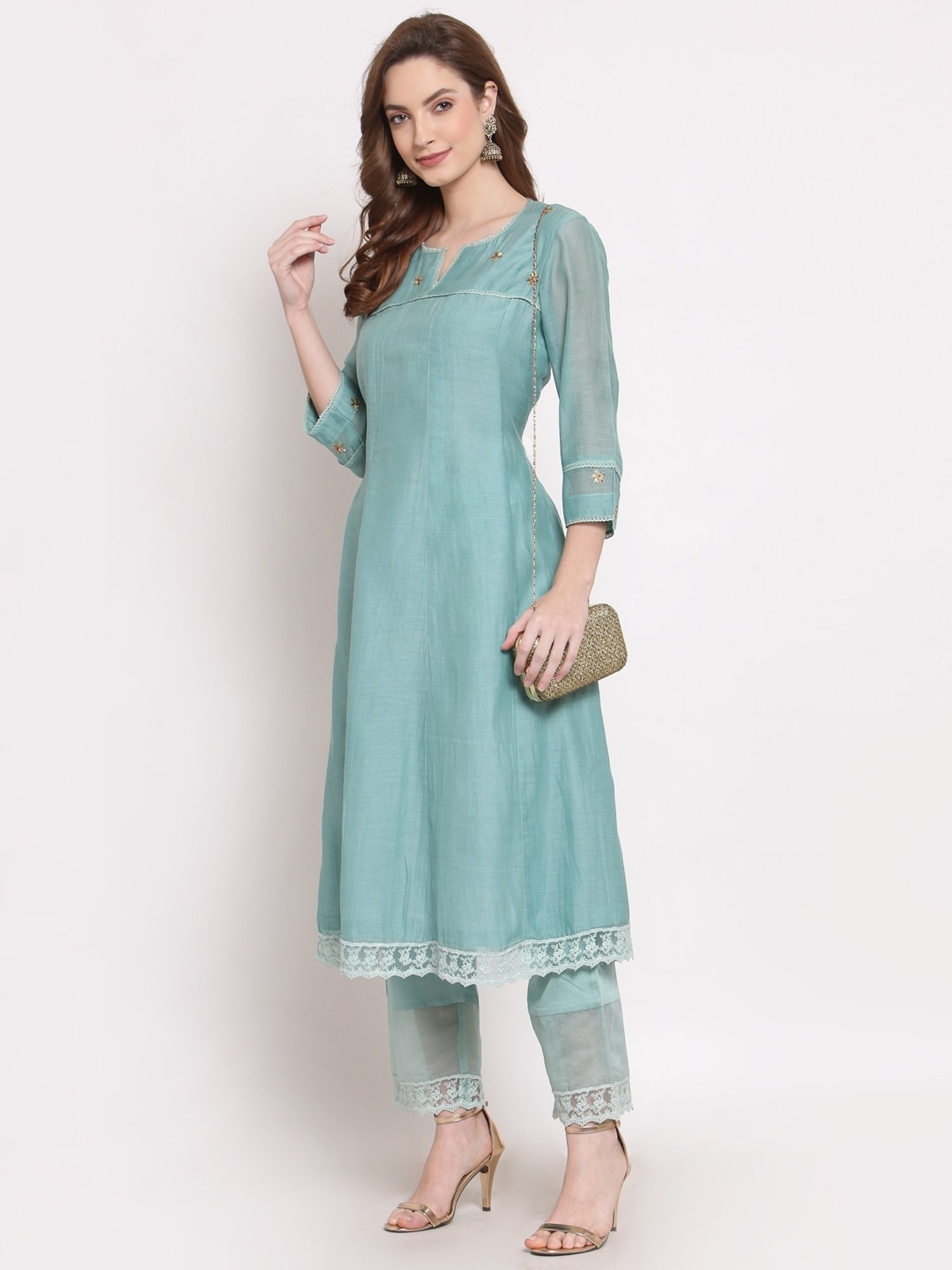 DART STUDIO Blue Relaxed Fit Palazzos