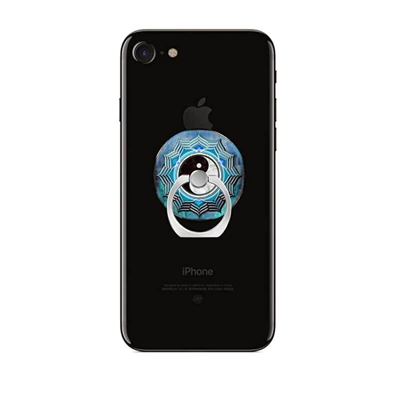 Phone Finger Ring Holder Stand with Car Mount for Smartphone and TabletKickstand 360 Rotation Grip Stand Mandala Flower Marble Rose Gold Yin Yang