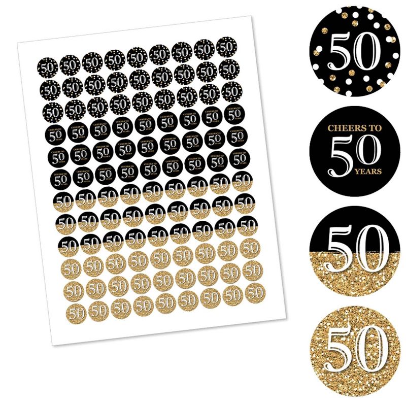 Big Dot of Happiness Adult 50th Birthday - Gold - Round Candy Sticker Party Favors - Labels Fit Hershey's Kisses (1 sheet of 108)