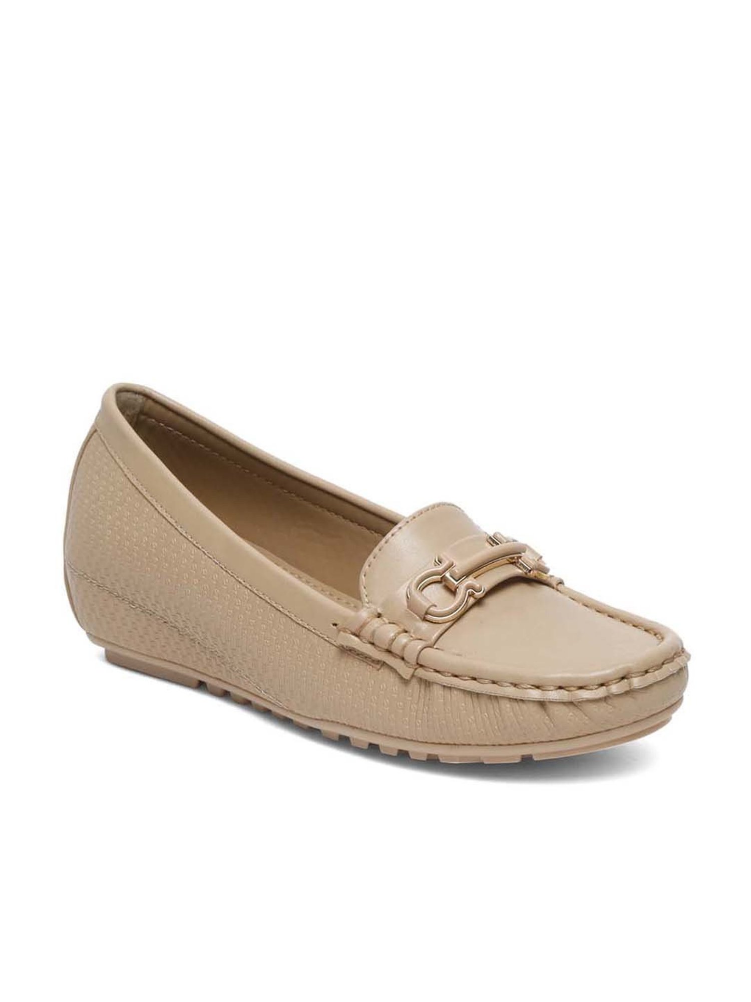Flat N Heels Women's Beige Casual Loafers