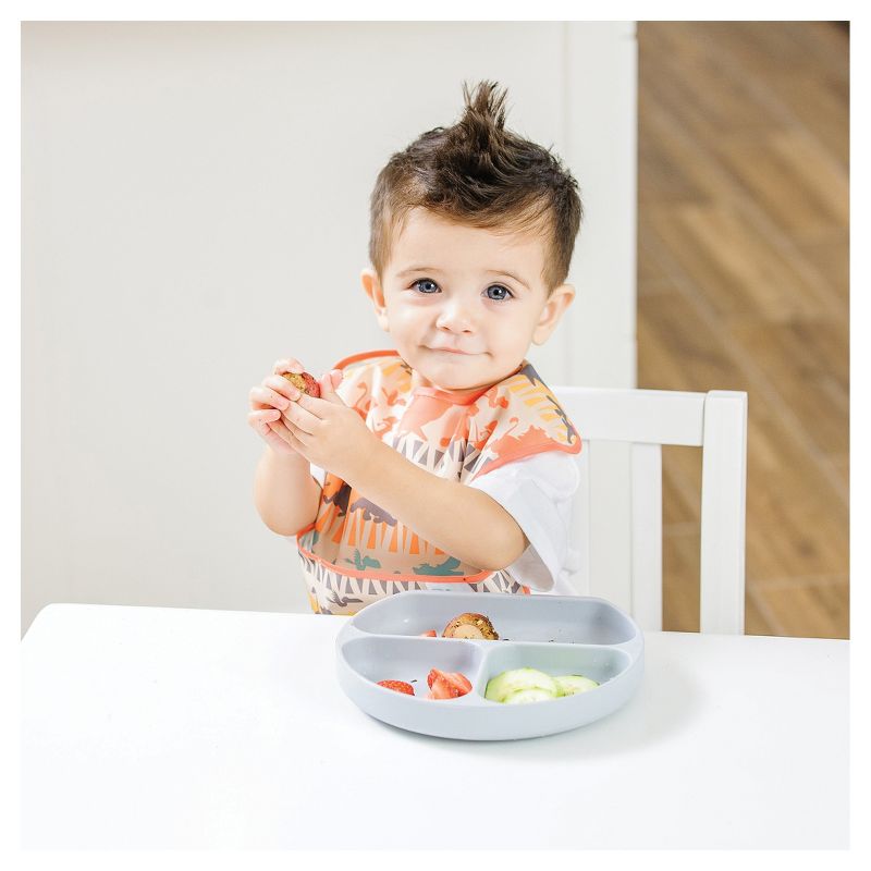 Bumkins Silicone Grip Dish - Gray