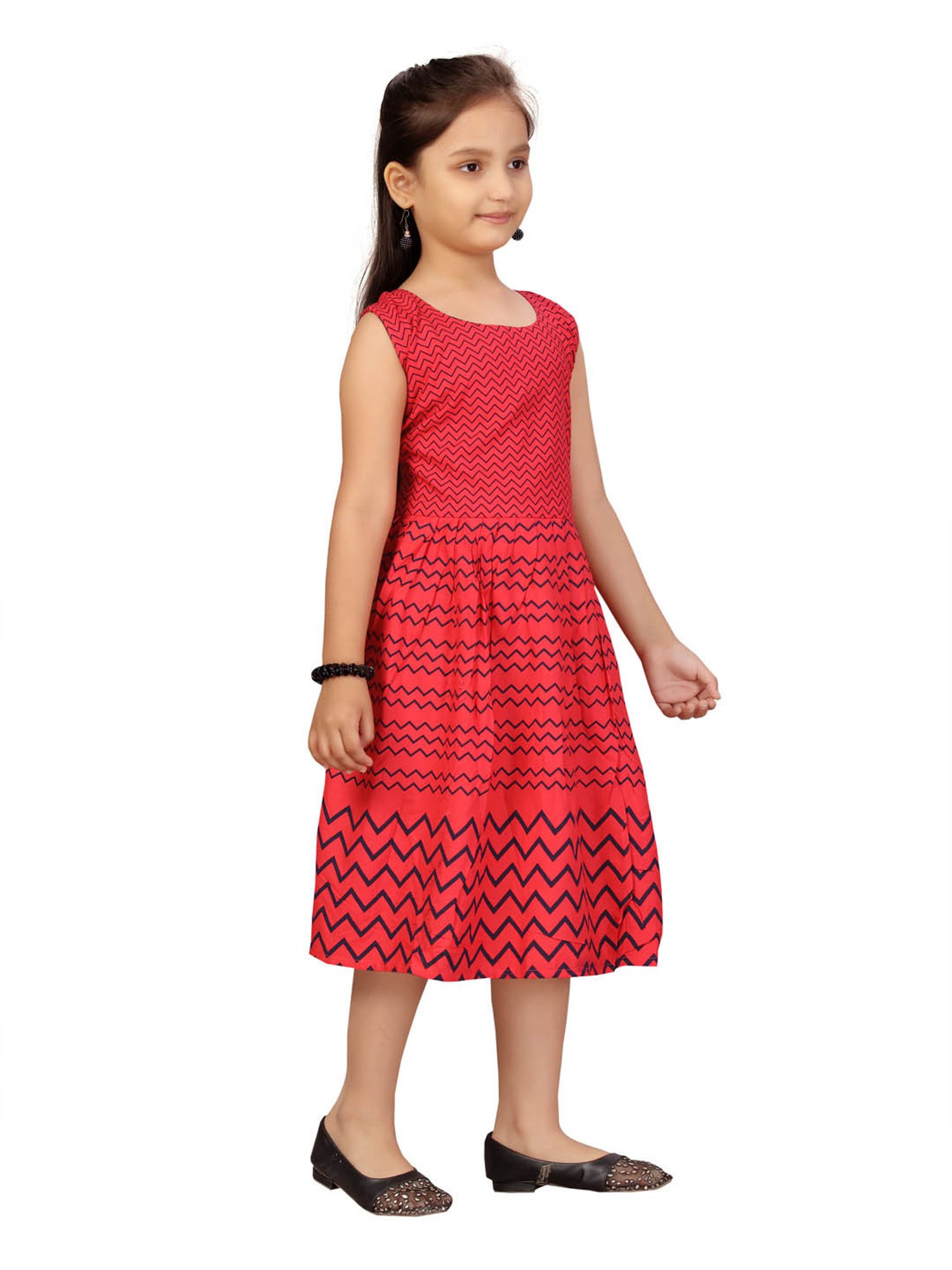 Aarika Kids Red Striped Dress