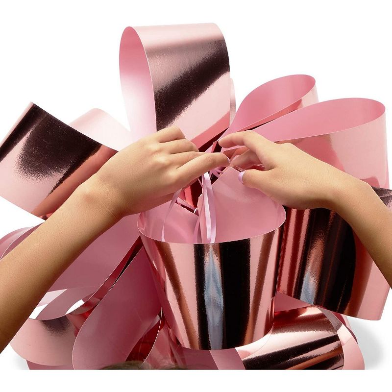 Okuna Outpost Giant Car Bow, Rose Gold Gift Wrapping for Vehicle (20 Inches)