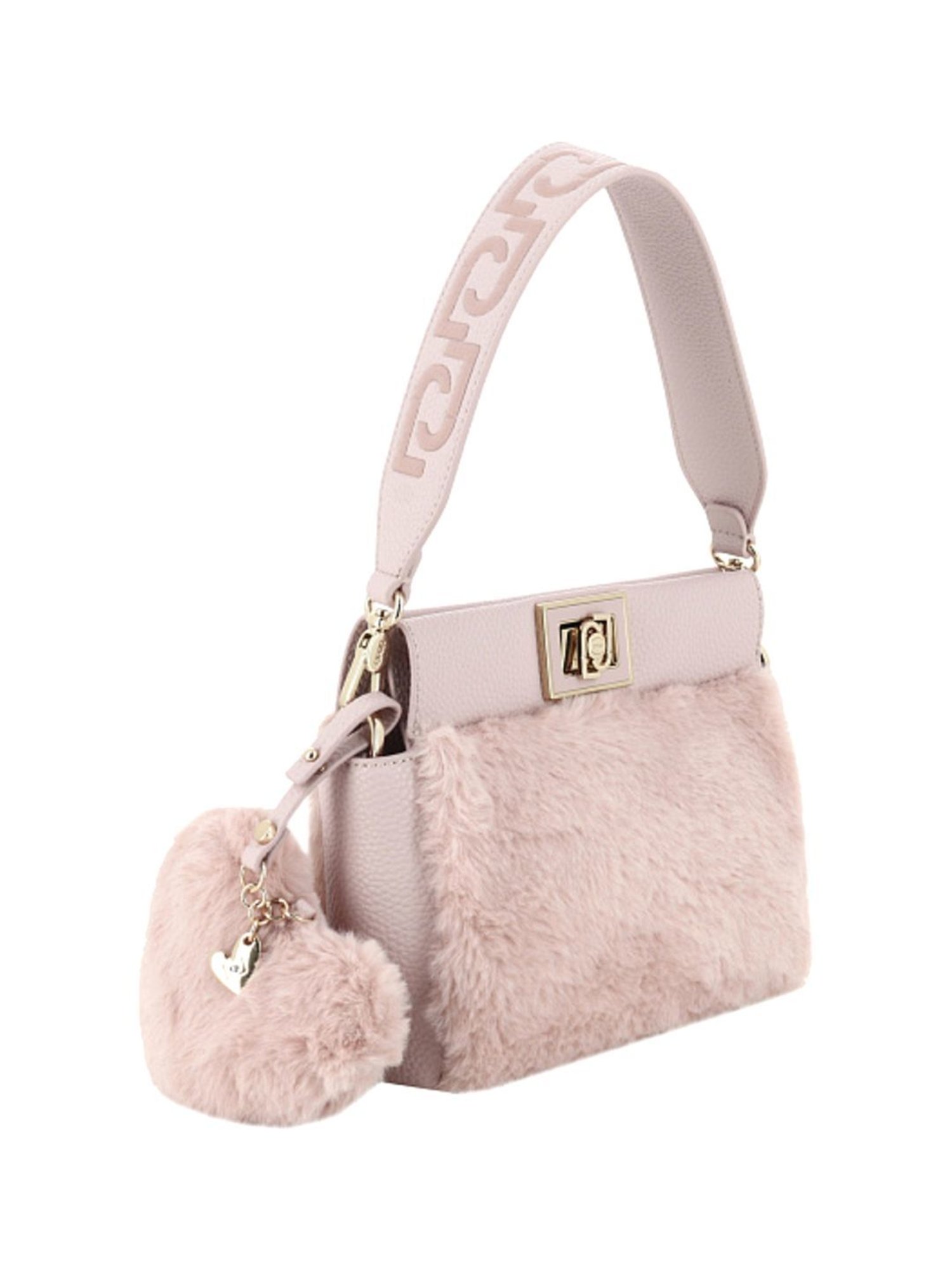 LIU JO Cameo Rose Fur Medium Shoulder Bag