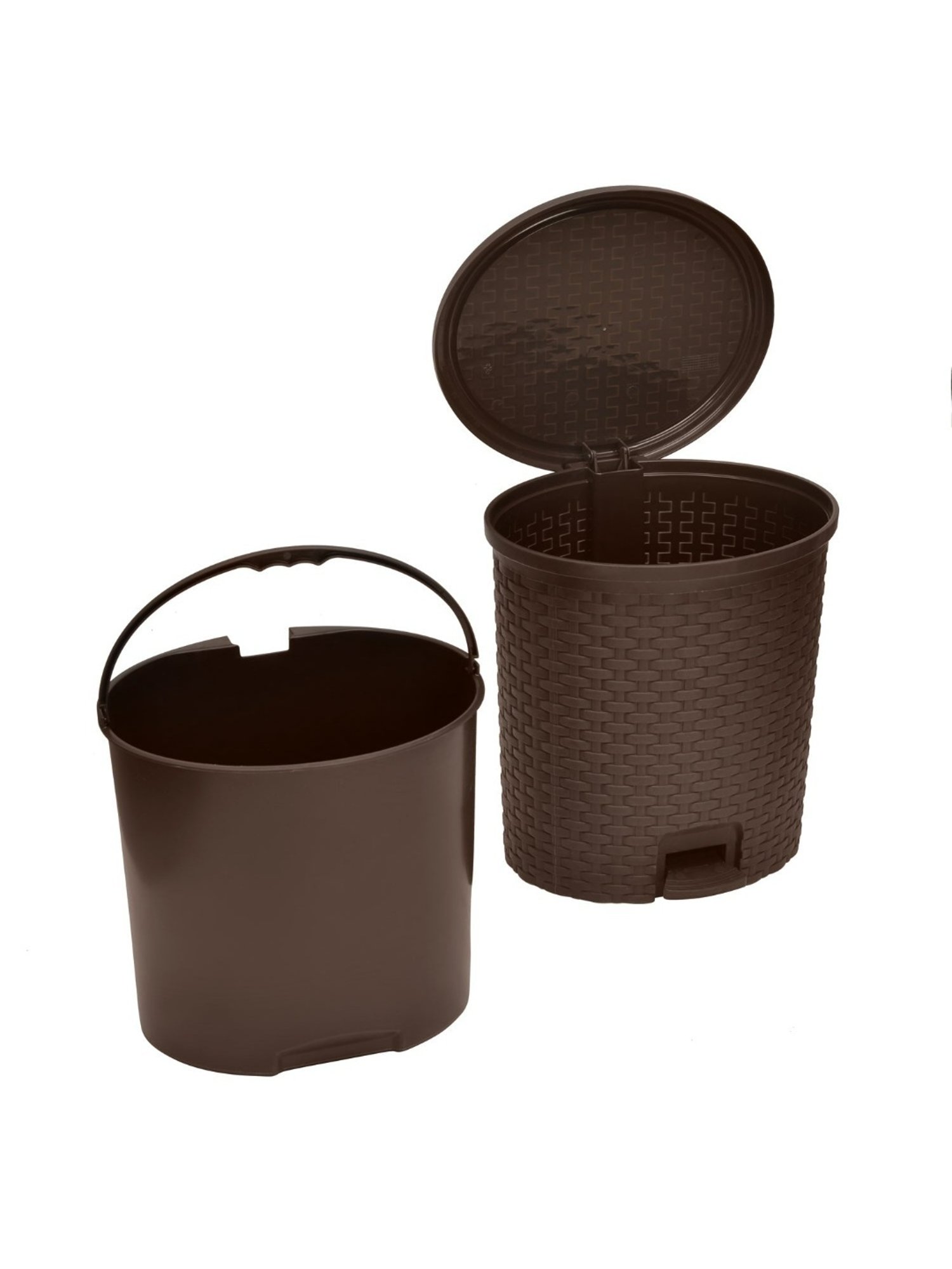 @home Nilkamal Brown Plastic Dustbin